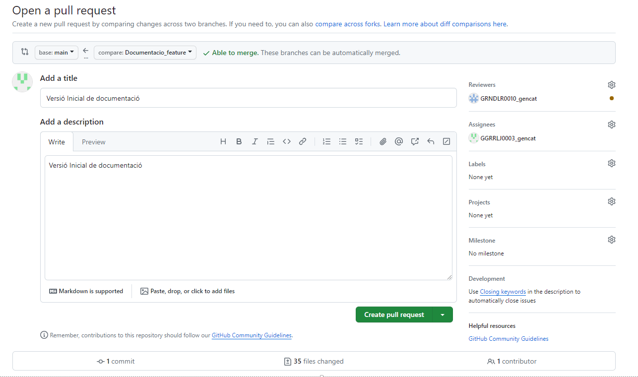 Sol·licitud de Pull Request 