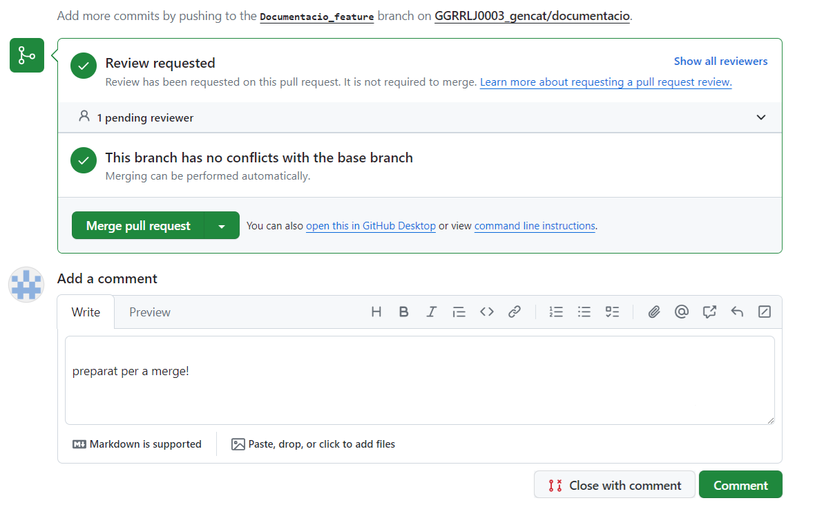 Sol·licitud de Pull Request 