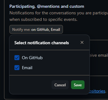 Participating, @mentions and custom