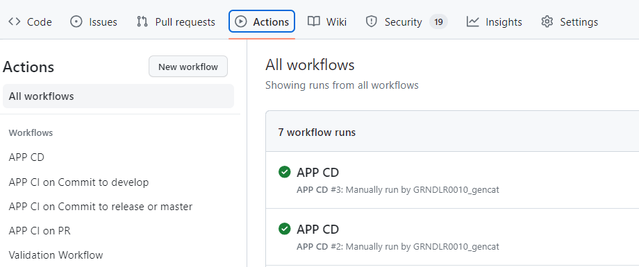 Accés a Workflows Imatge Contenidors