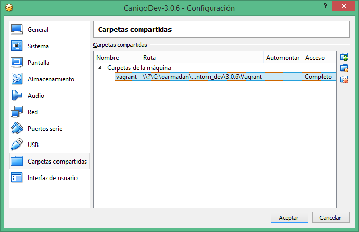 Carpetas compartidas Virtual Box