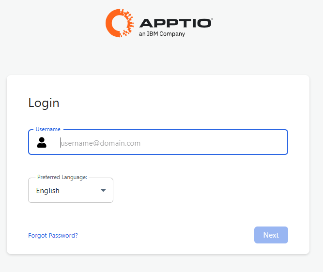 Apptio Login